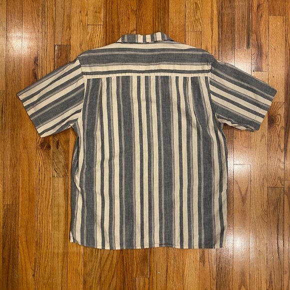 Katin Ian Short-Sleeve Button Down Shirt Stripped Linen Blue - Picture 2 of 4